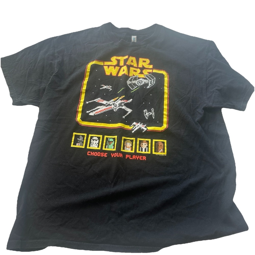 Star Wars Retro Gaming Tie Fighter X-Wing Choose Your Player Men's XL Shirt